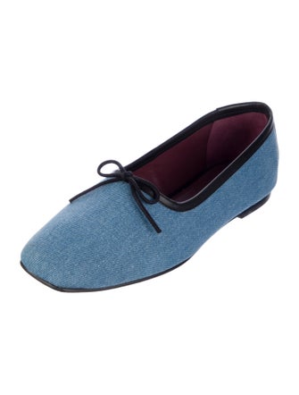 Freda Salvador x Derek Lam 10 Crosby Denim Bow Accents Ballet Flats