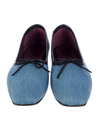 Freda Salvador x Derek Lam 10 Crosby Denim Bow Accents Ballet Flats