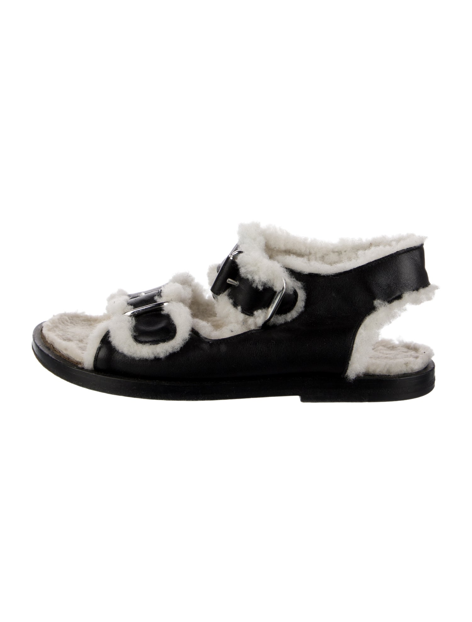 Fur Deluxe Leather Slingback Sandals