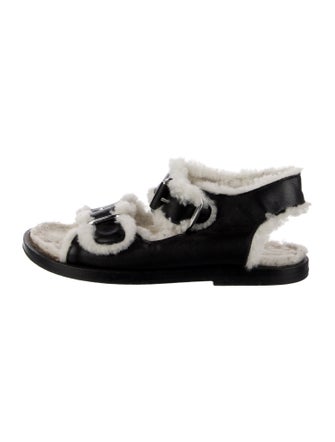 Fur Deluxe Leather Slingback Sandals