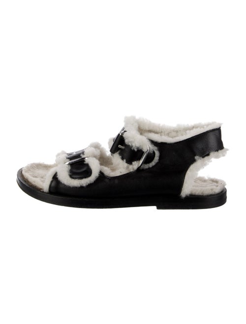 Fur Deluxe Leather Slingback Sandals