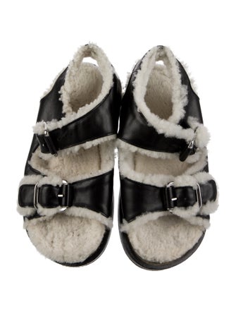 Fur Deluxe Leather Slingback Sandals
