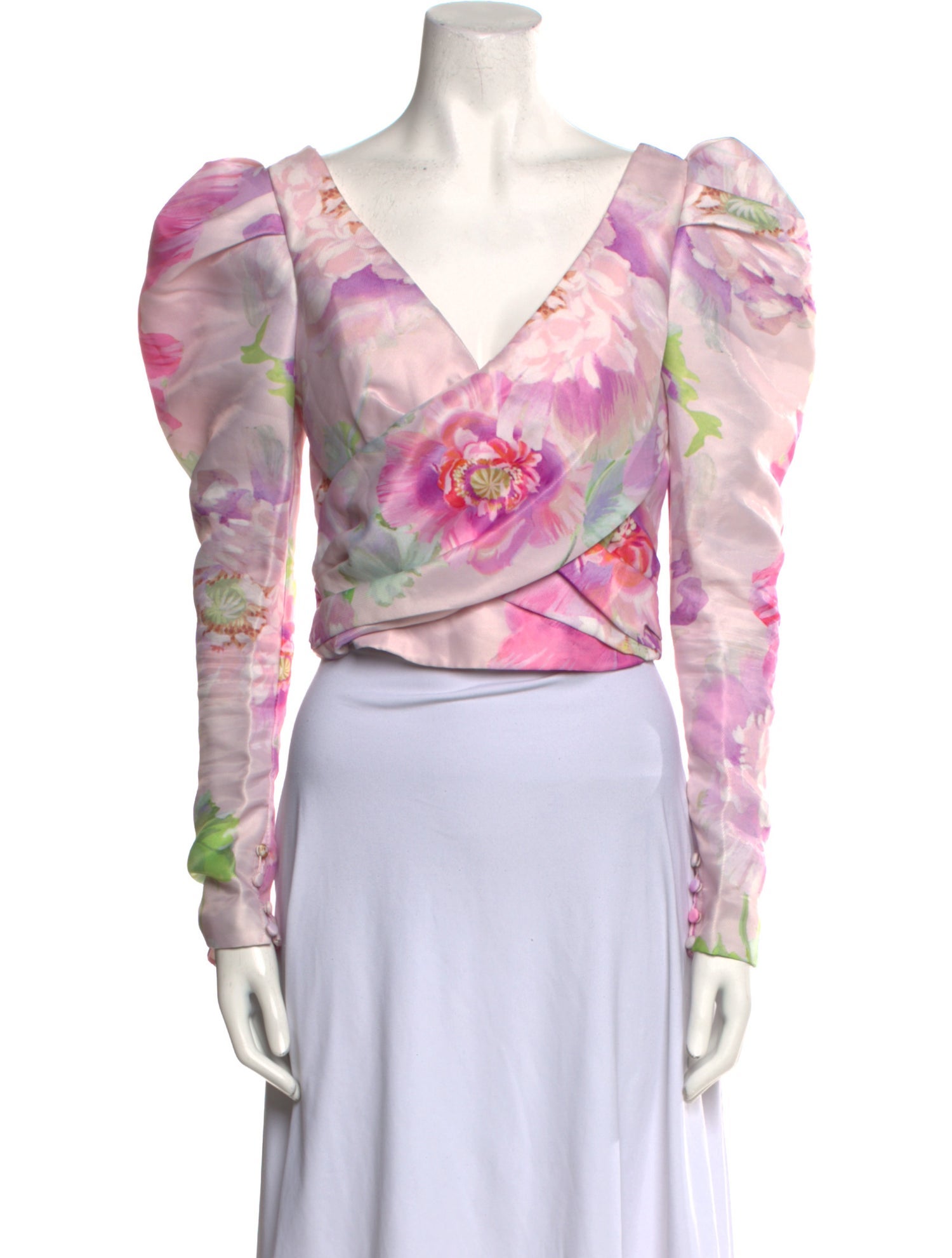 Flor et. al Floral Print V-Neck Crop Top