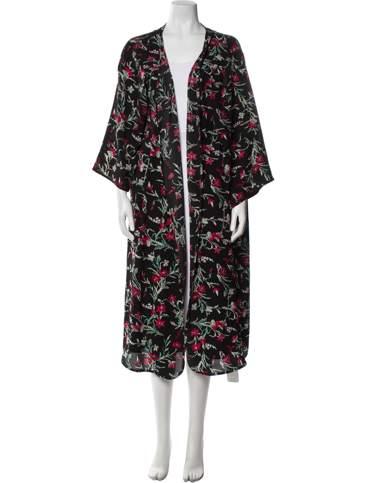 Flor et. al Floral Print Open Front Sweater