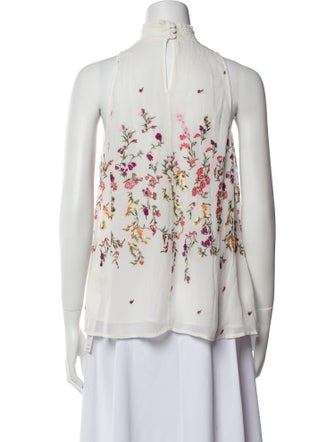Flor et. al Floral Print Mock Neck Blouse