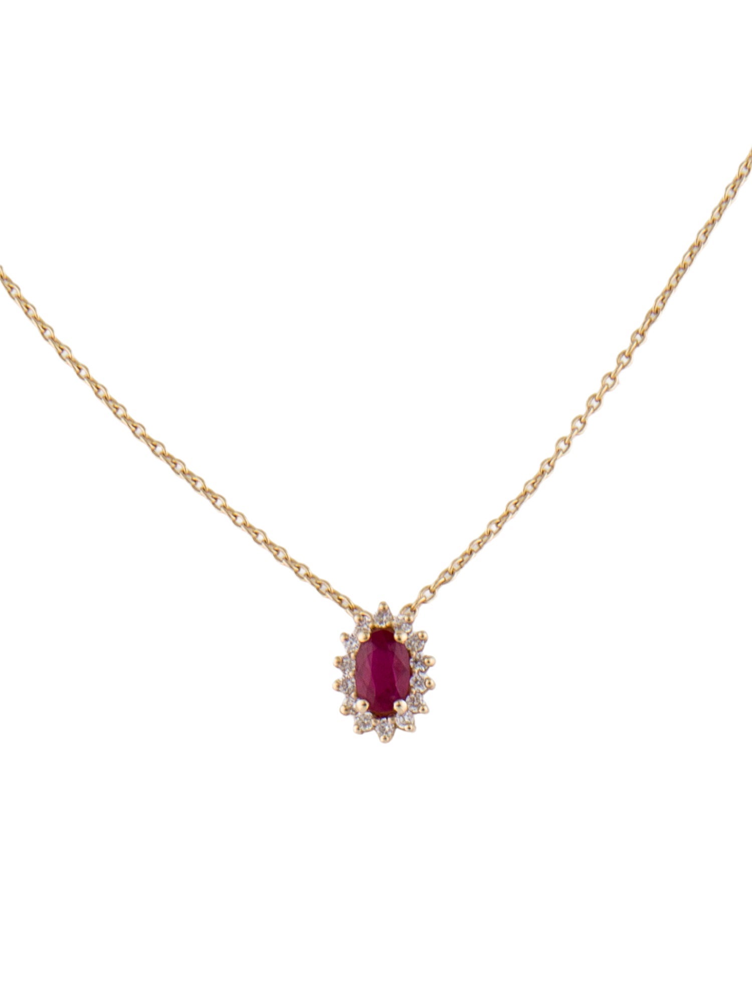 Ferko's 14K Ruby & Diamond Pendant Necklace