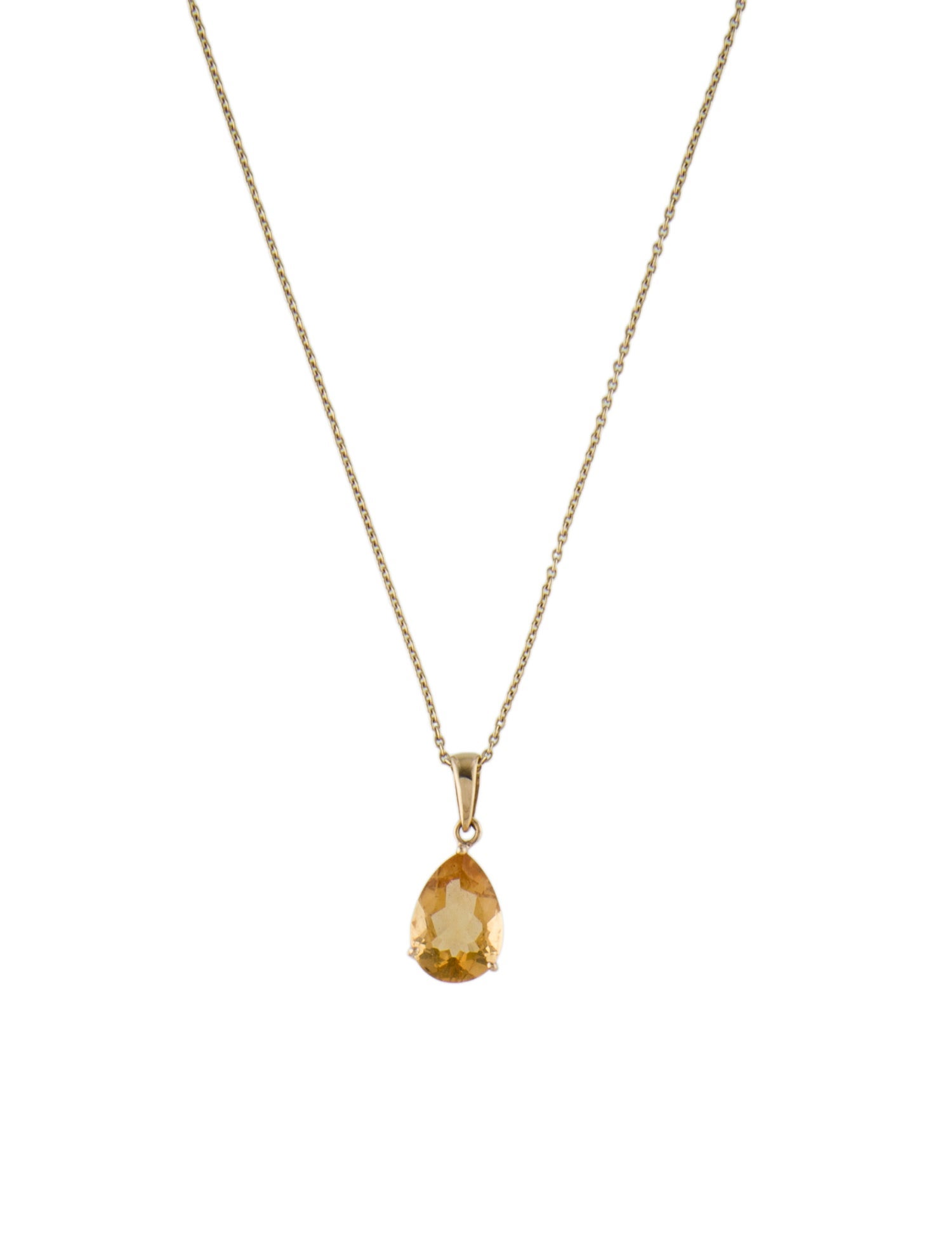Ferko's 14K 1.51ct Citrine Pear Shaped Pendant