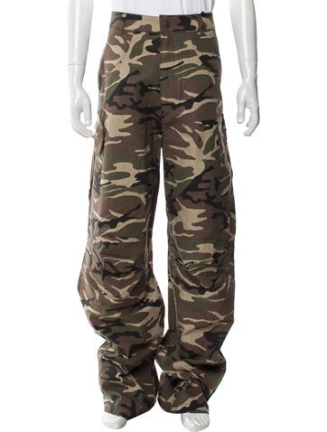 Pre-owned Fffpostalservice Camouflage Print Cargo Pants W/ Tags In Green