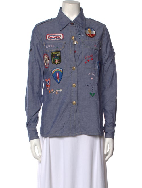 Femme by Michele Rossi Graphic Print Long Sleeve Button-Up Top