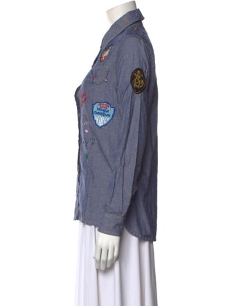 Femme by Michele Rossi Graphic Print Long Sleeve Button-Up Top