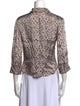 Fendissime Printed Three-Quarter Sleeve Button-Up Top