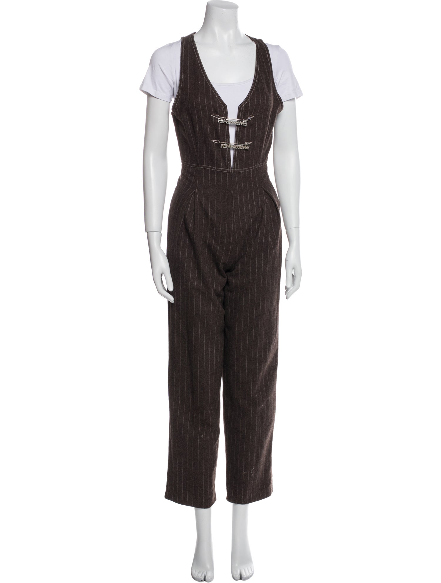 Fendissime Wool Striped Jumpsuit