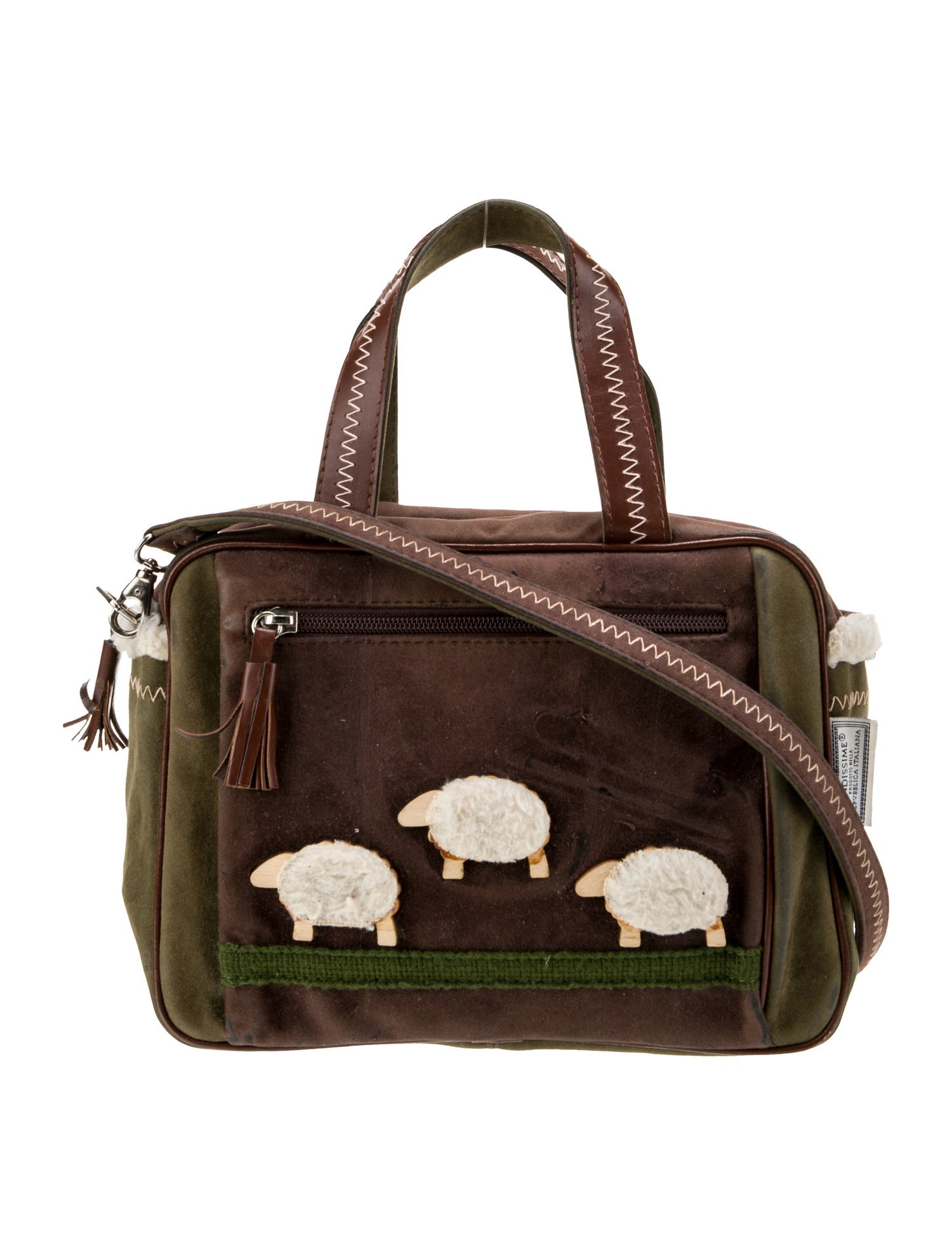 Fendissime Suede Top Handle Bag