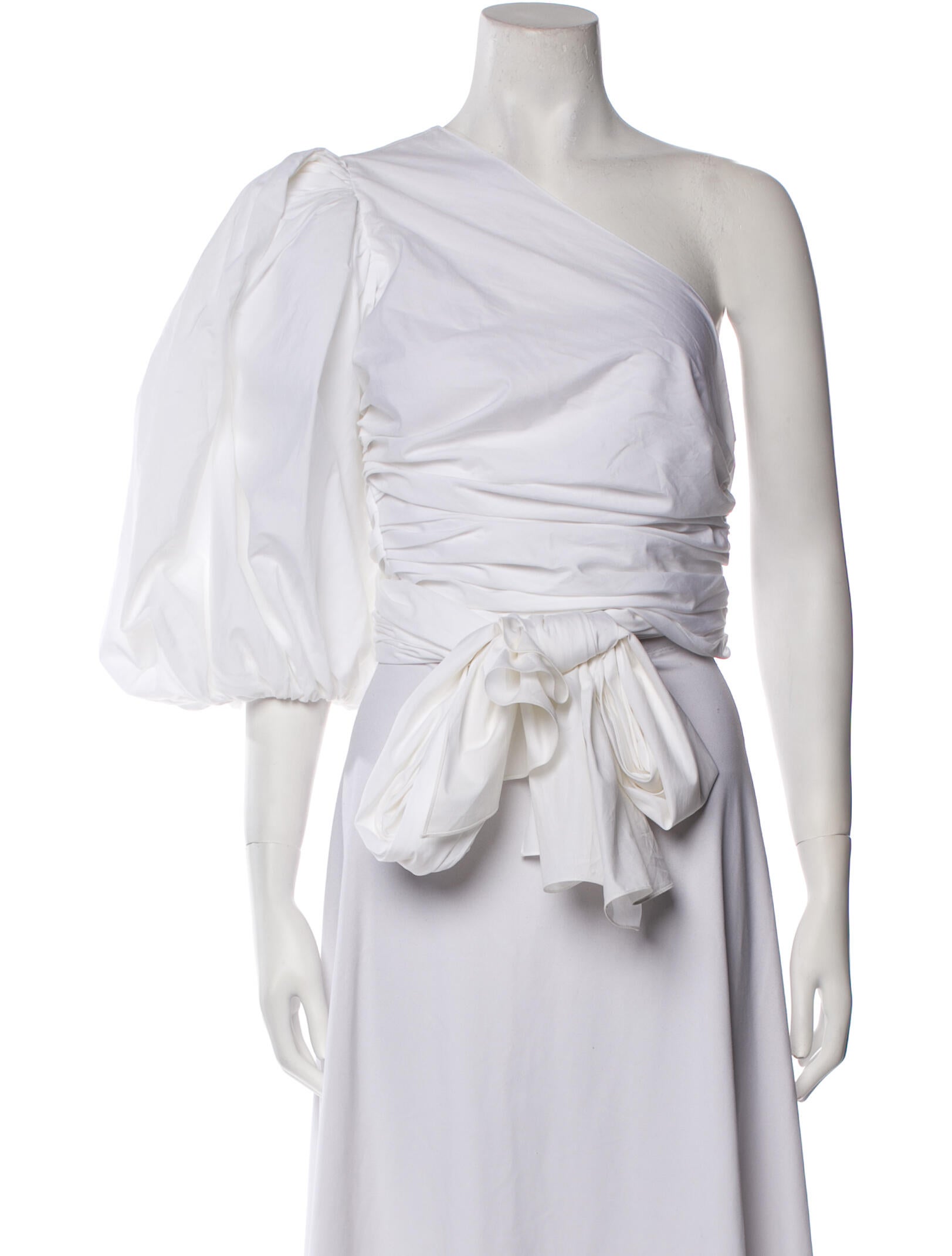 Fe Noel One-Shoulder Three-Quarter Sleeve Crop Top