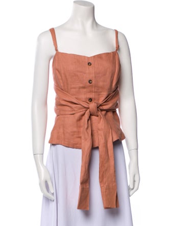 Fe Noel Square Neckline Sleeveless Crop Top