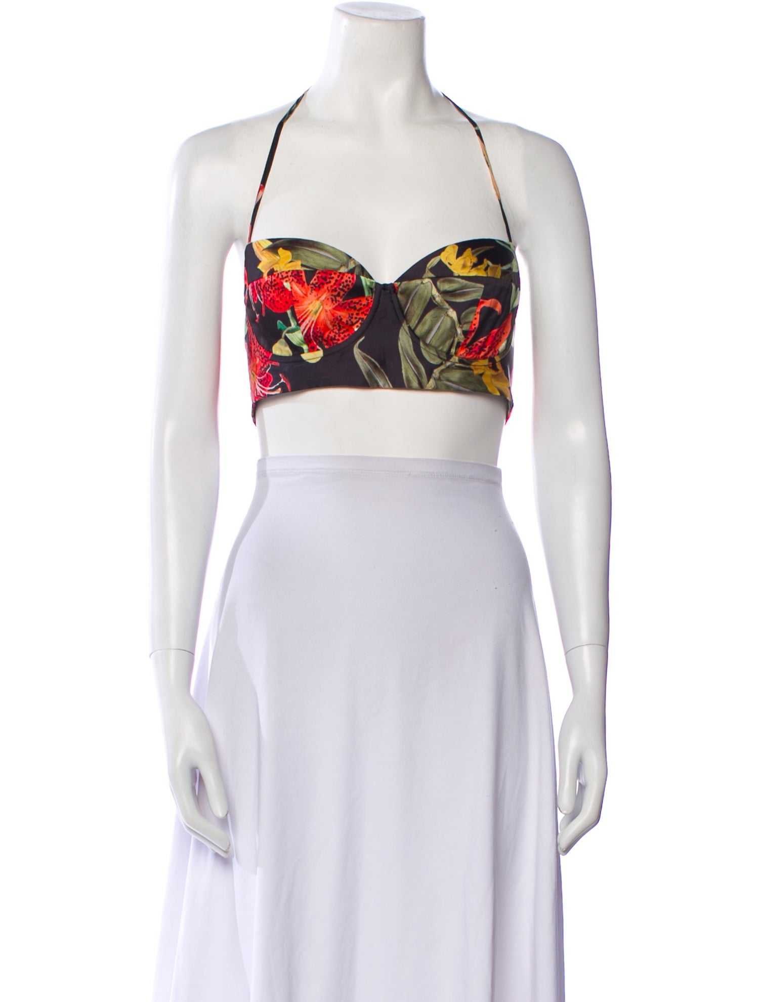 Fe Noel Printed Halterneck Crop Top