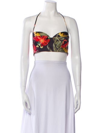 Fe Noel Printed Halterneck Crop Top