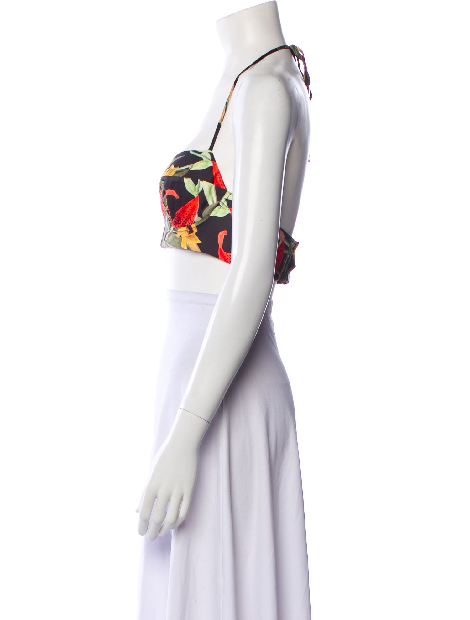 Fe Noel Printed Halterneck Crop Top