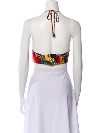 Fe Noel Printed Halterneck Crop Top