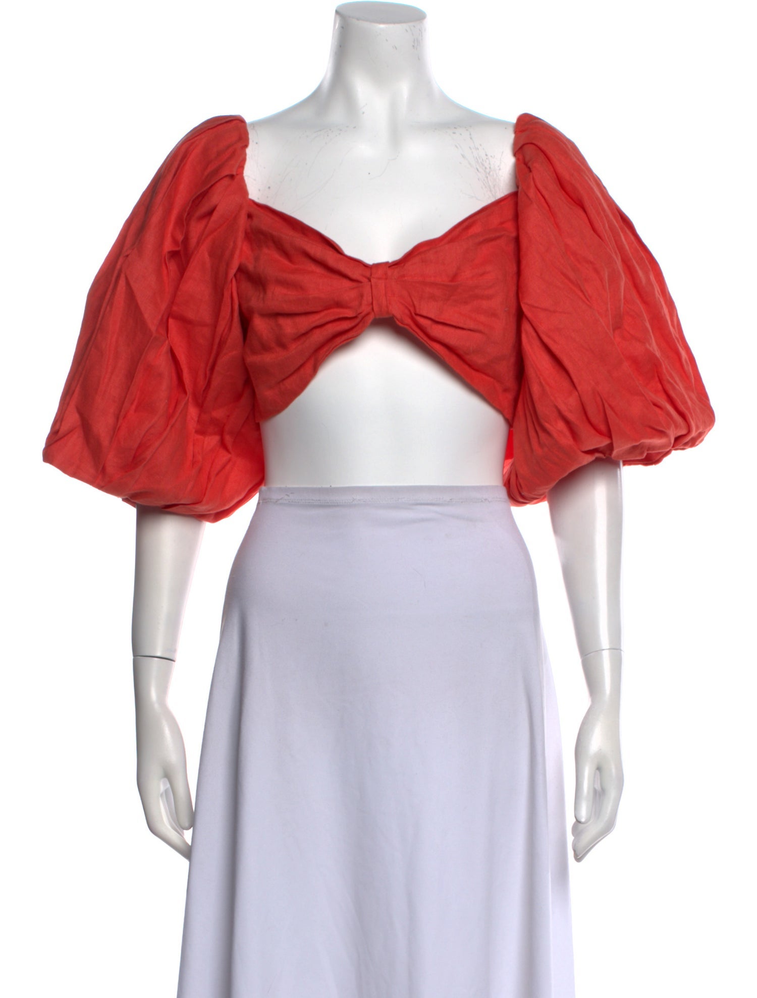 Fe Noel Square Neckline Short Sleeve Crop Top