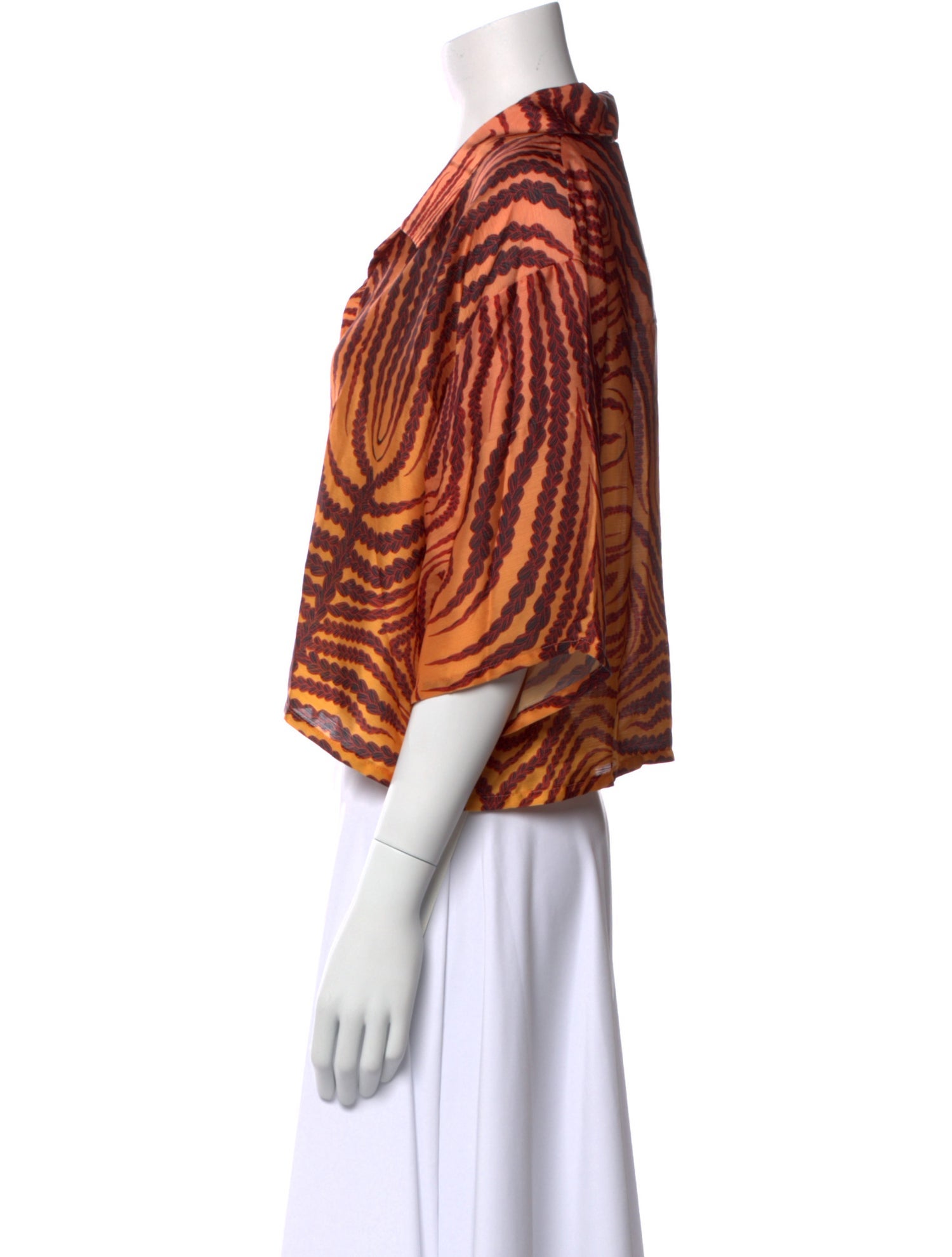 Fe Noel Printed V-Neck Crop Top w/ Tags