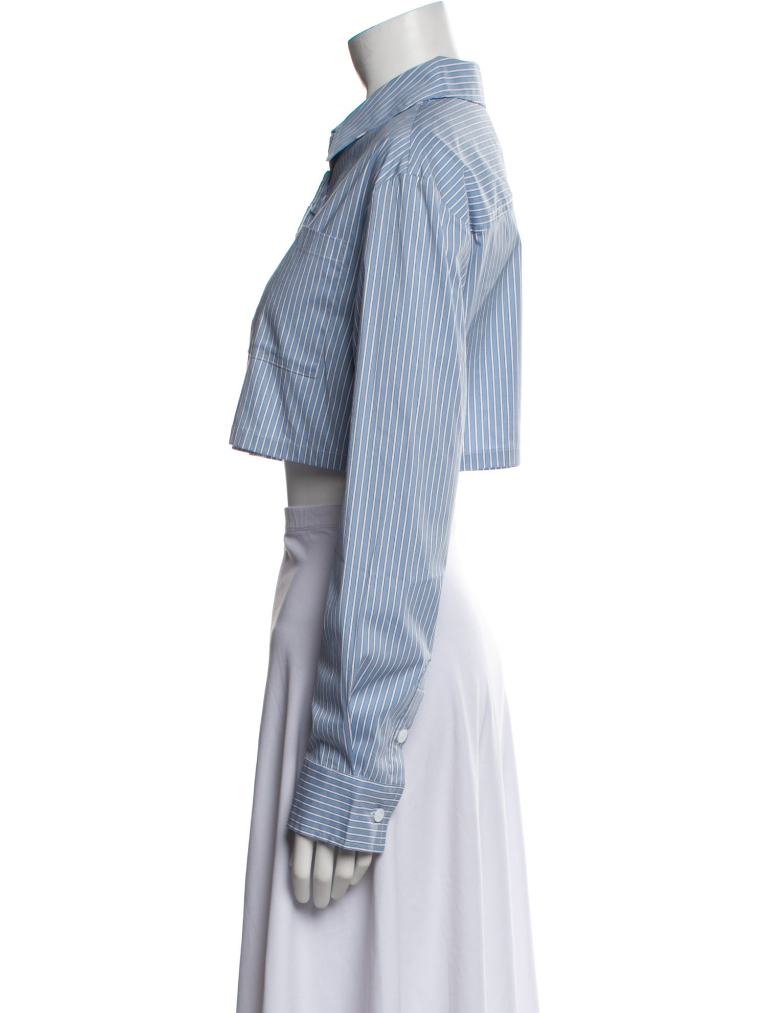 Feng Chen Wang Striped Long Sleeve Crop Top