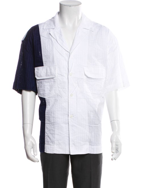 Feng Chen Wang Striped Short Sleeve Dress Shirt