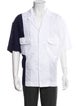 Feng Chen Wang Striped Short Sleeve Dress Shirt