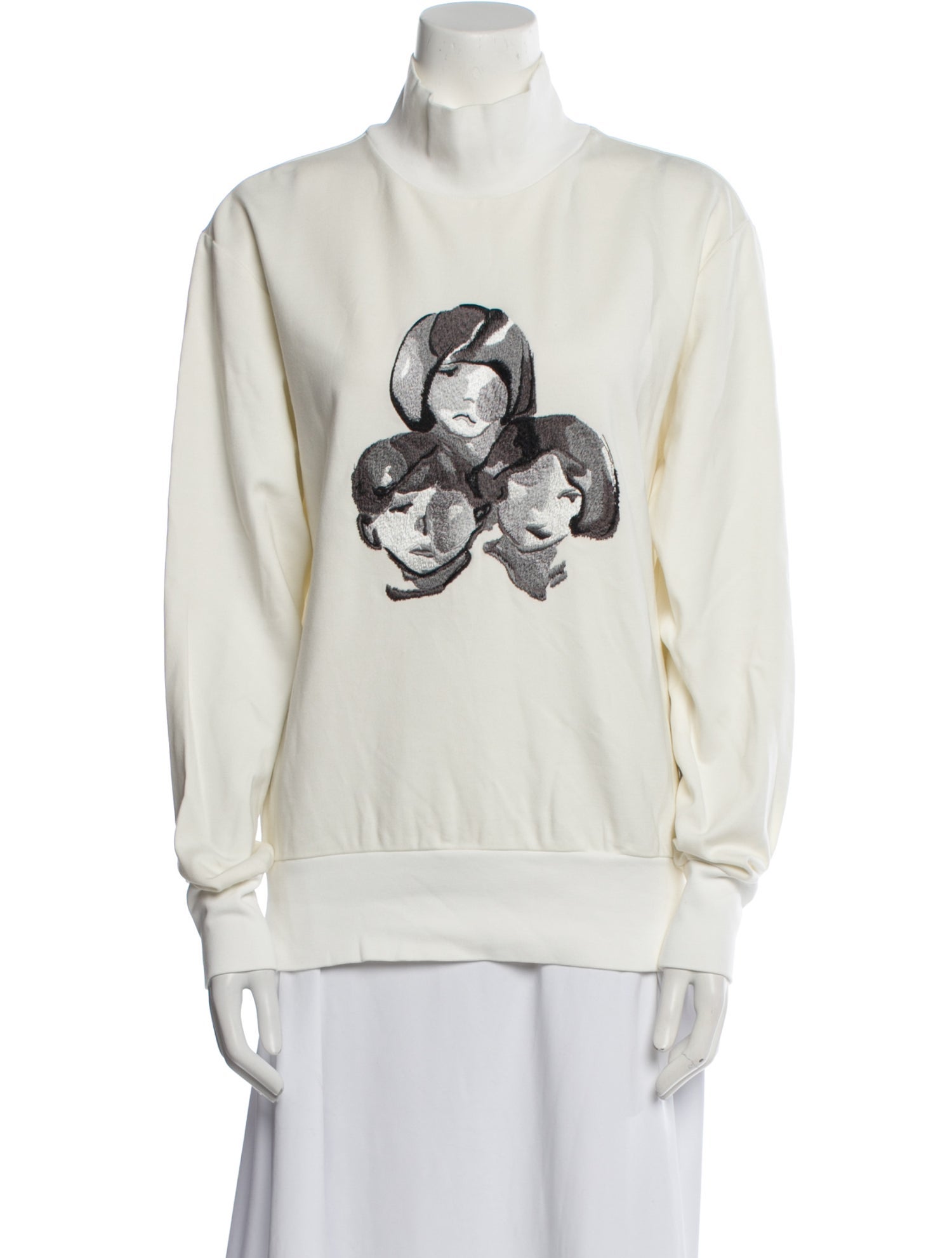 Feng Chen Wang Mock Neck Long Sleeve Sweatshirt