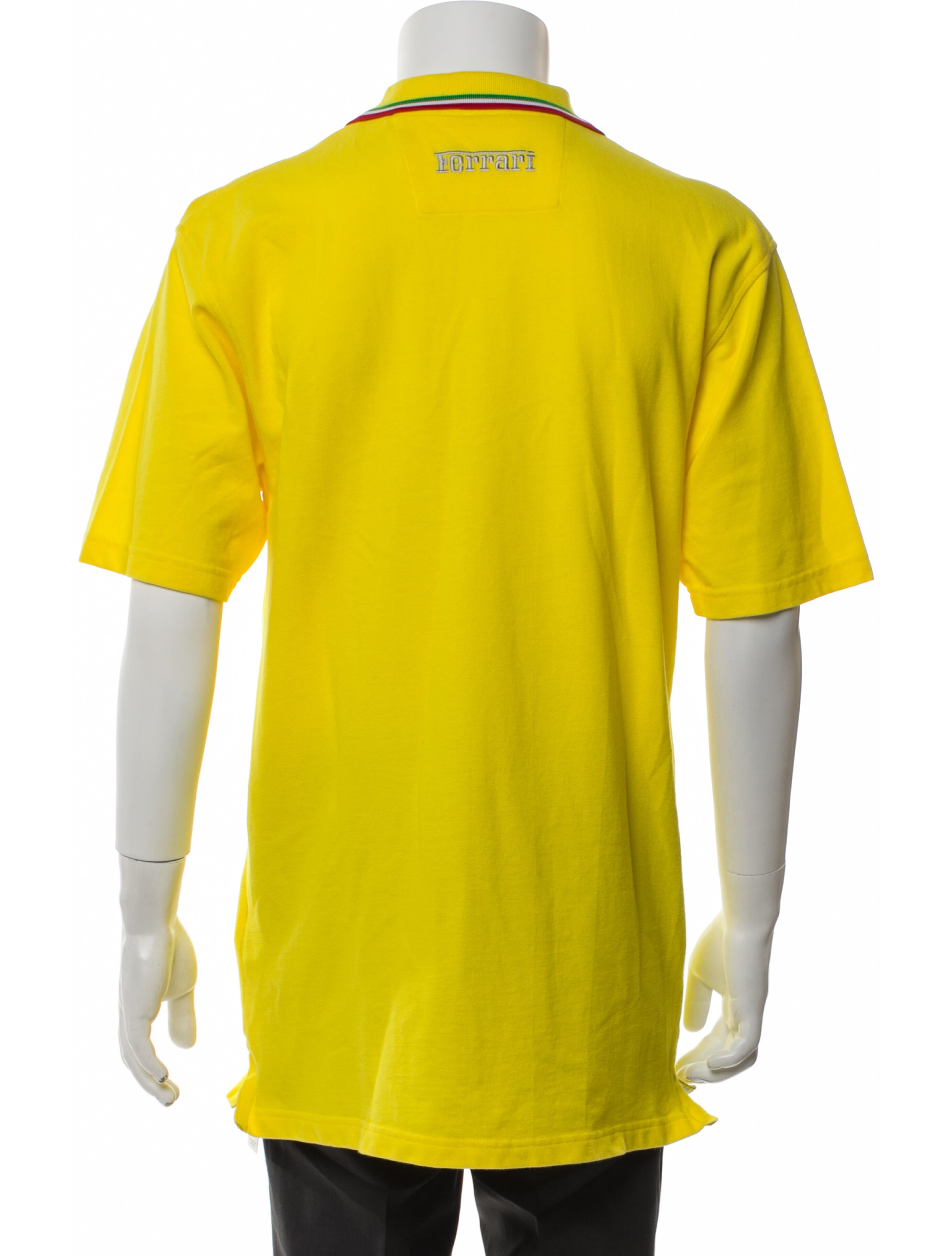 Ferrari Striped Crew Neck Polo Shirt