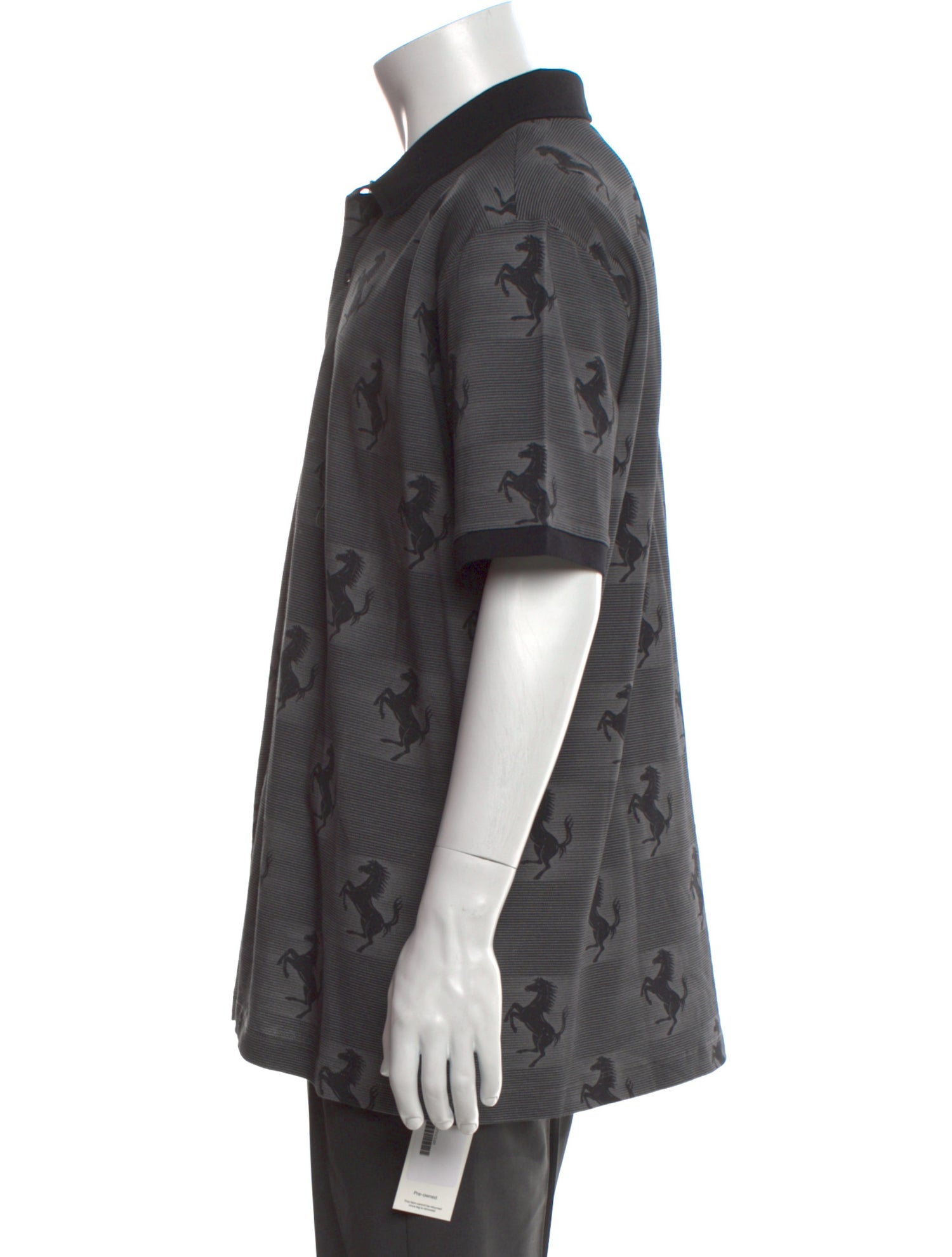 Ferrari Printed Collar Polo Shirt