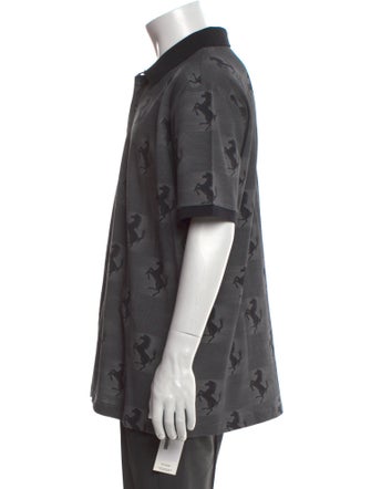 Ferrari Printed Collar Polo Shirt