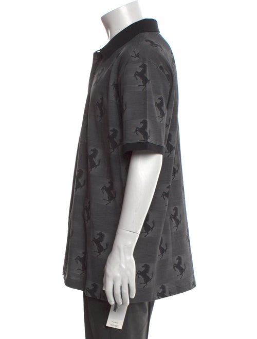 Ferrari Printed Collar Polo Shirt