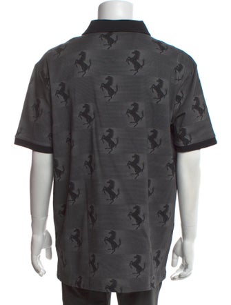 Ferrari Printed Collar Polo Shirt