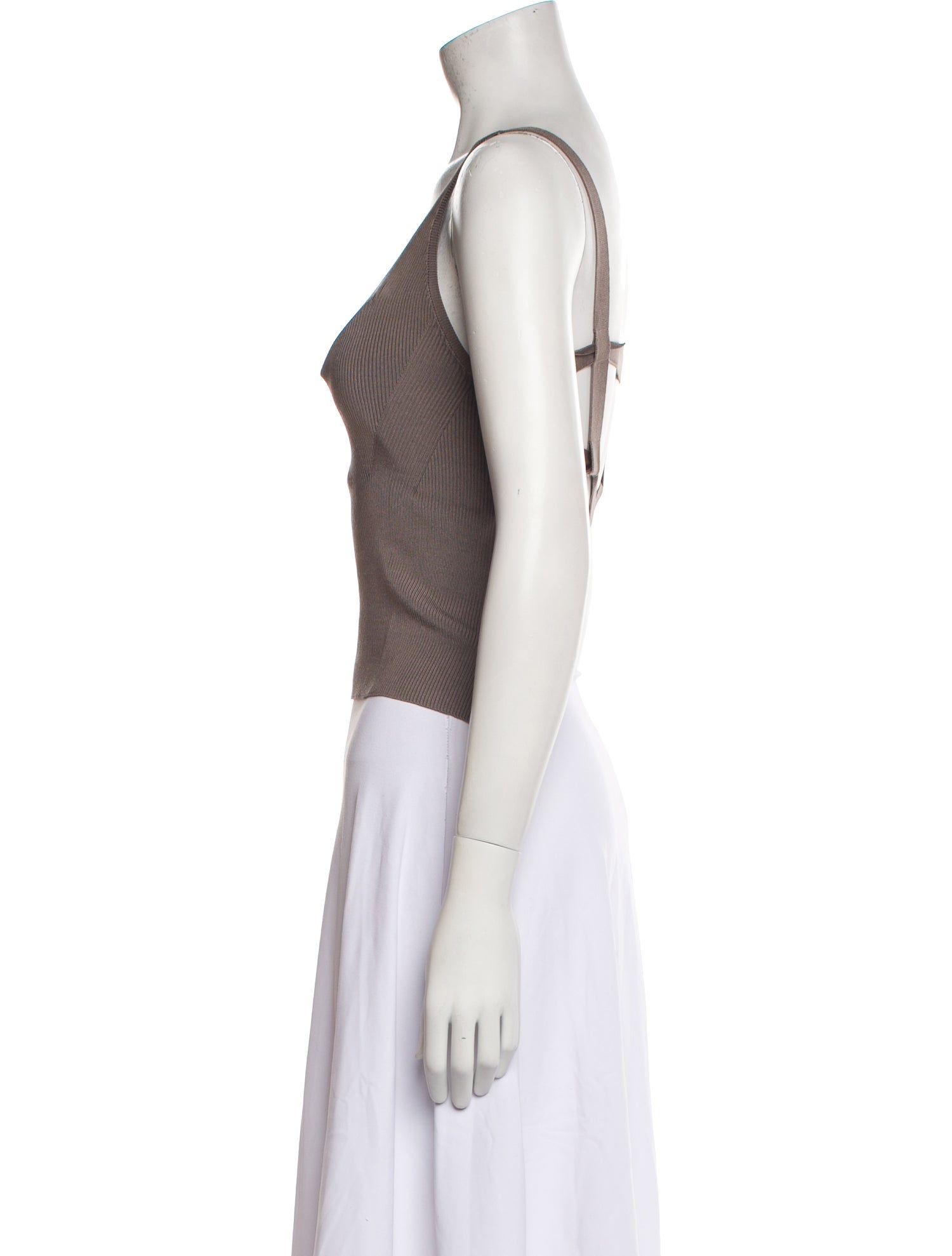 FFORME Silk Scoop Neck Crop Top