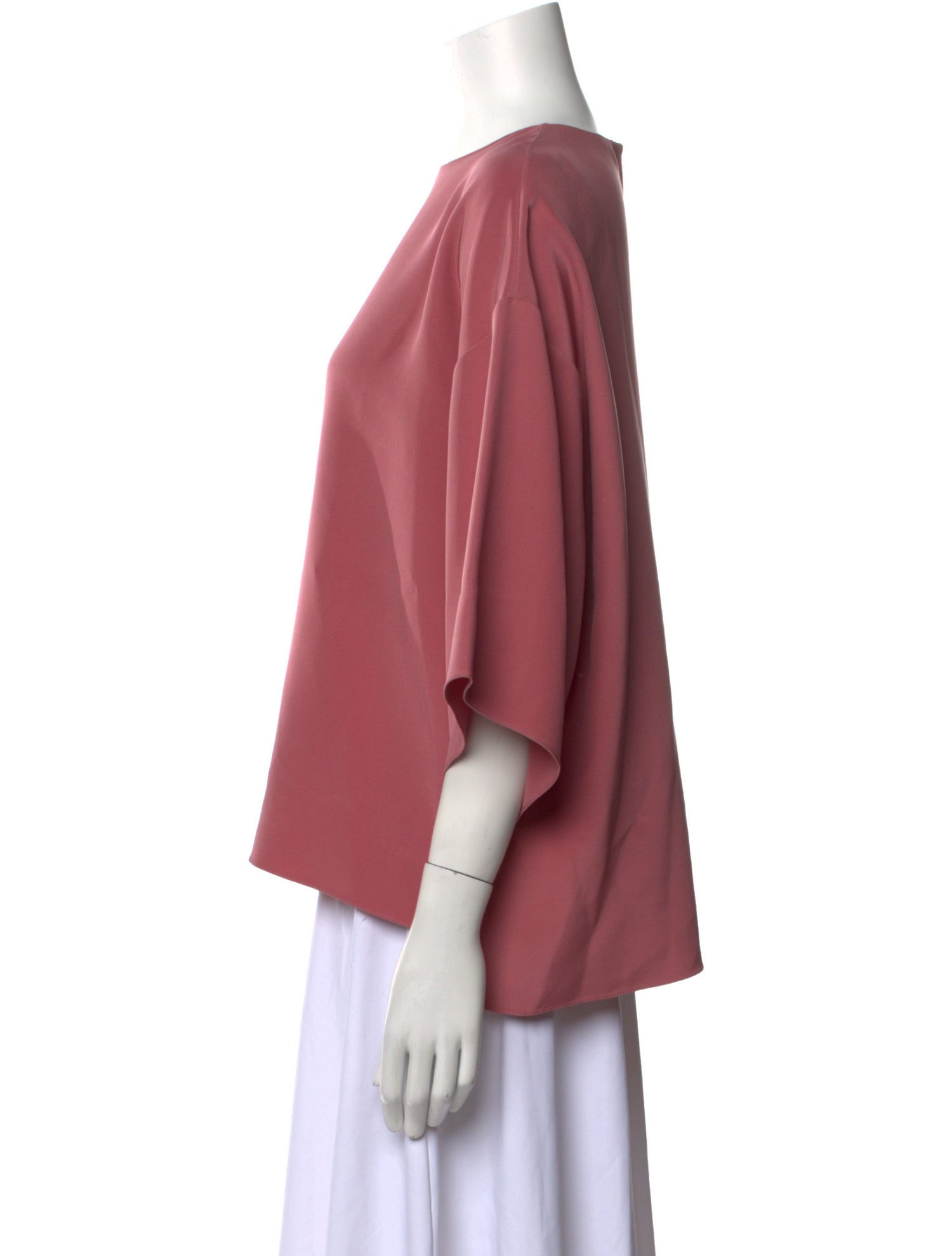 FFORME Bateau Neckline Three-Quarter Sleeve Blouse