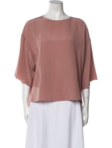 Fforme Tops Silk Bateau Neckline Blouse XS