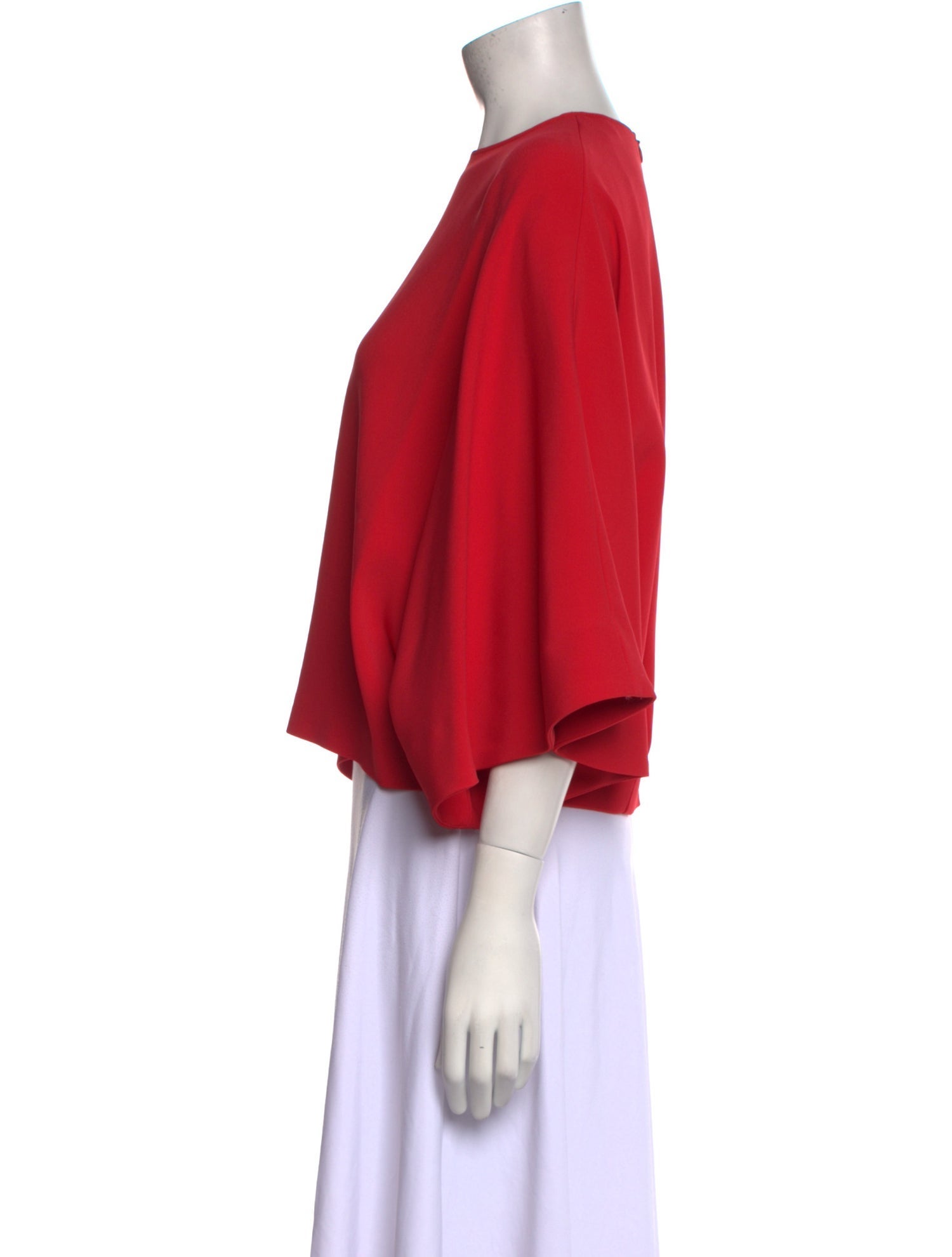 FFORME Bateau Neckline Three-Quarter Sleeve Crop Top