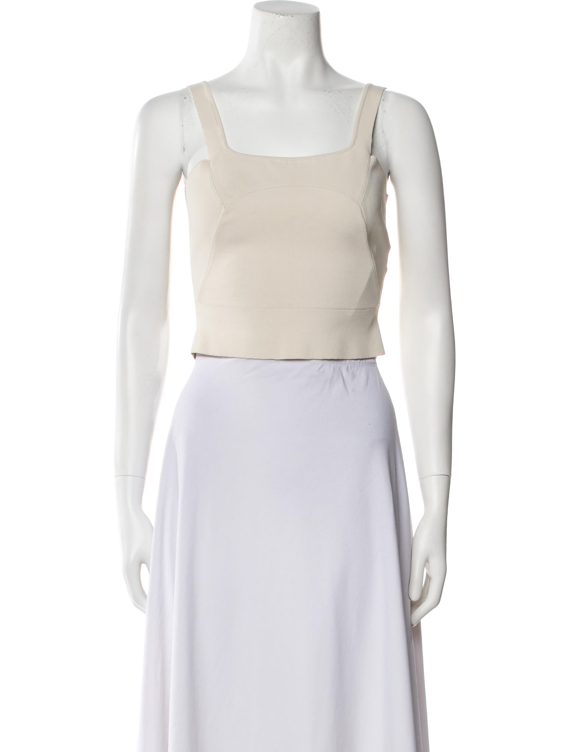 FFORME Square Neckline Sleeveless Crop Top