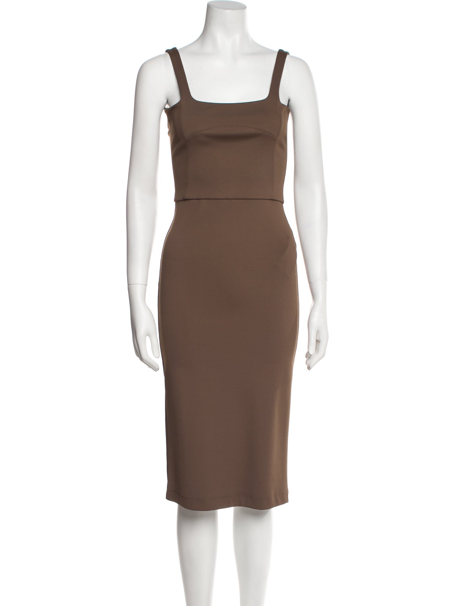 FFORME Square Neckline Midi Length Dress