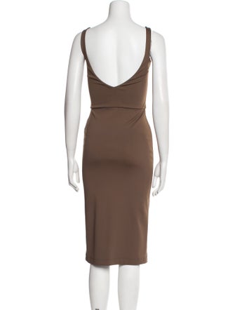 FFORME Square Neckline Midi Length Dress