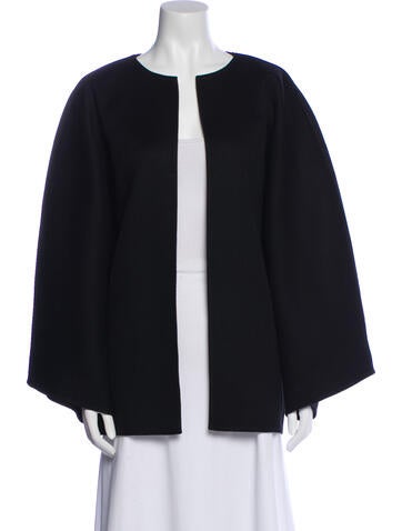 Pre-owned Fforme Virgin Wool Cape W/ Tags In Black