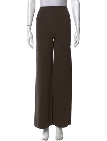 Pre-owned Fforme Wool Wide Leg Pants In Green