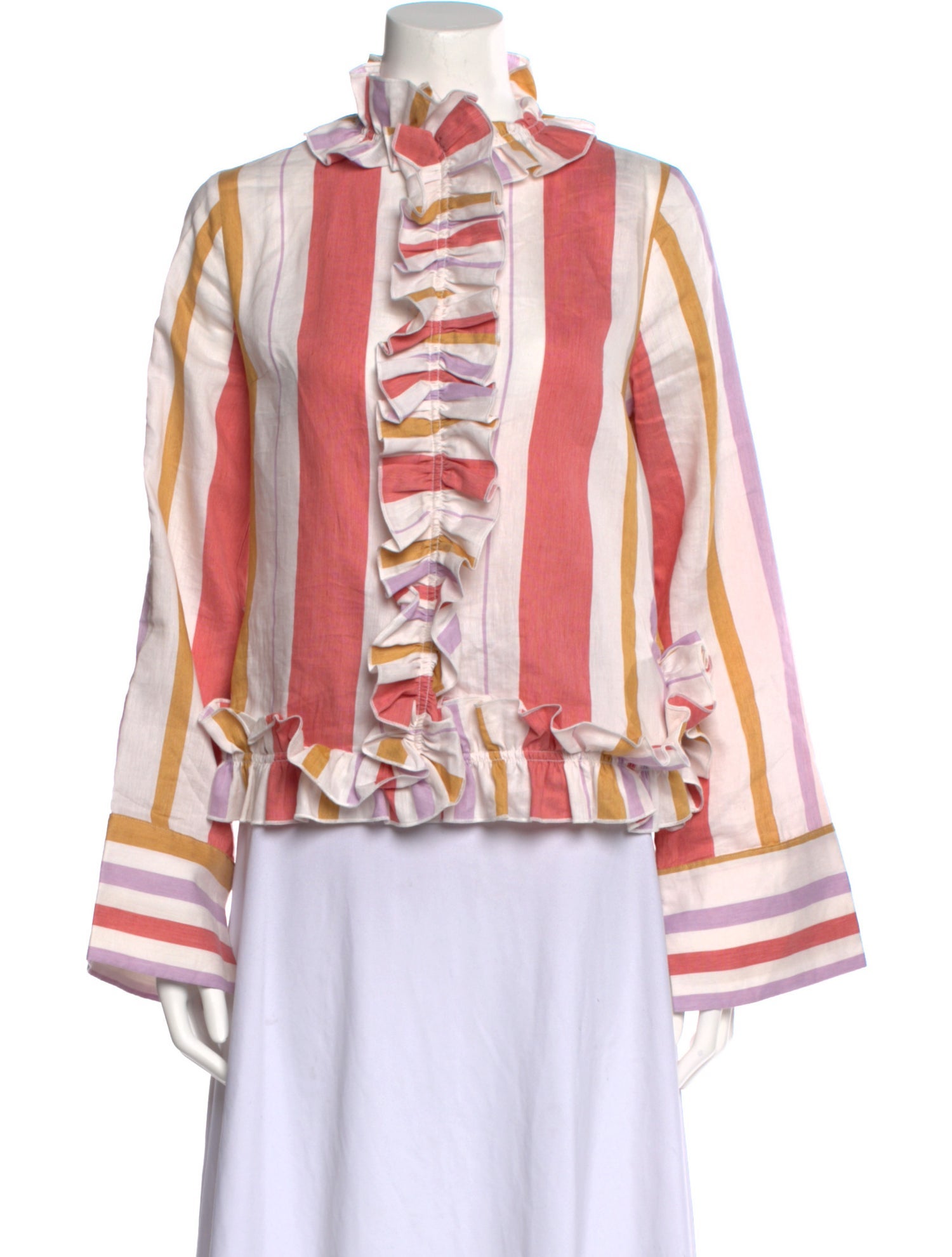 Destree Striped Mock Neck Blouse