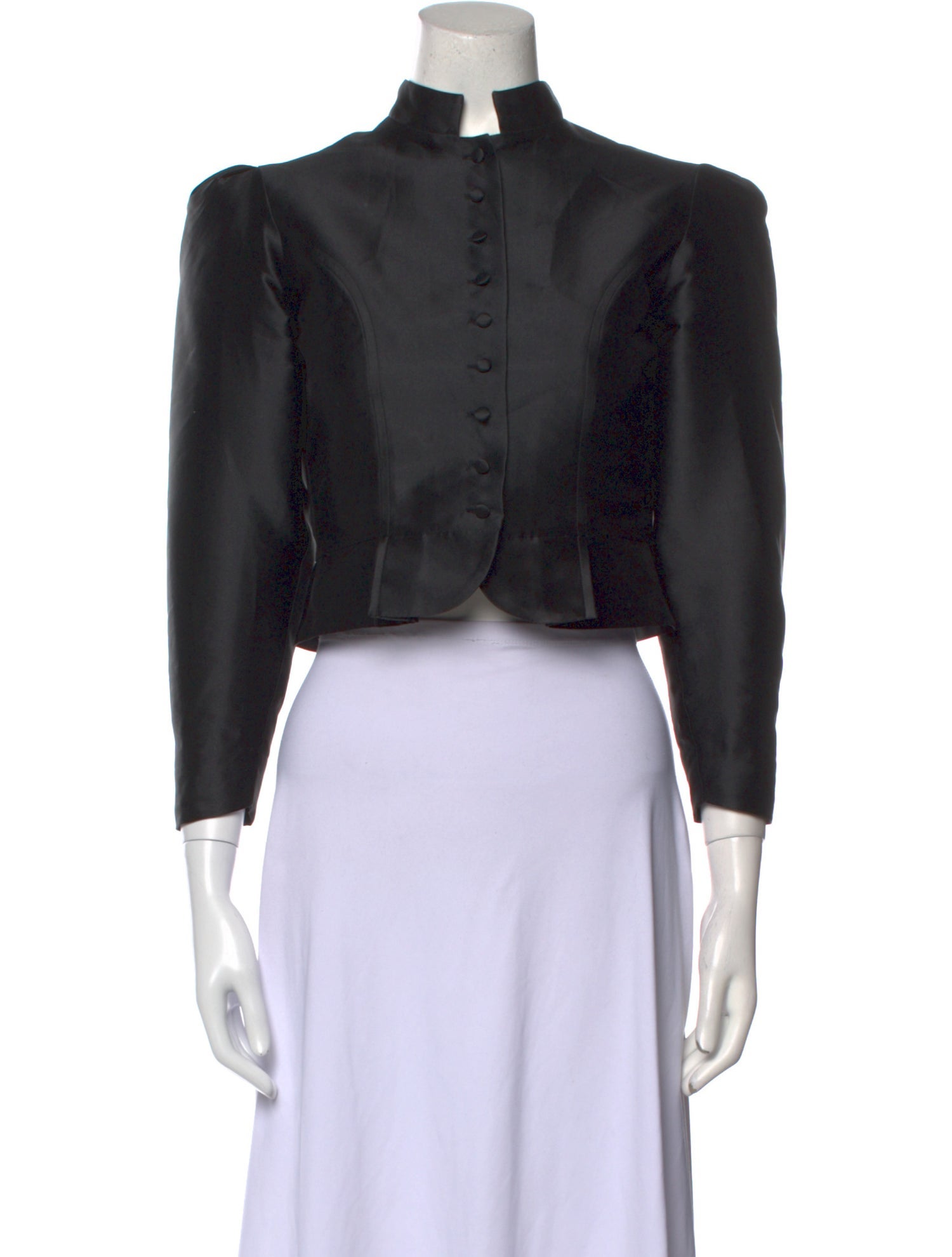 Destree Mock Neck Three-Quarter Sleeve Crop Top