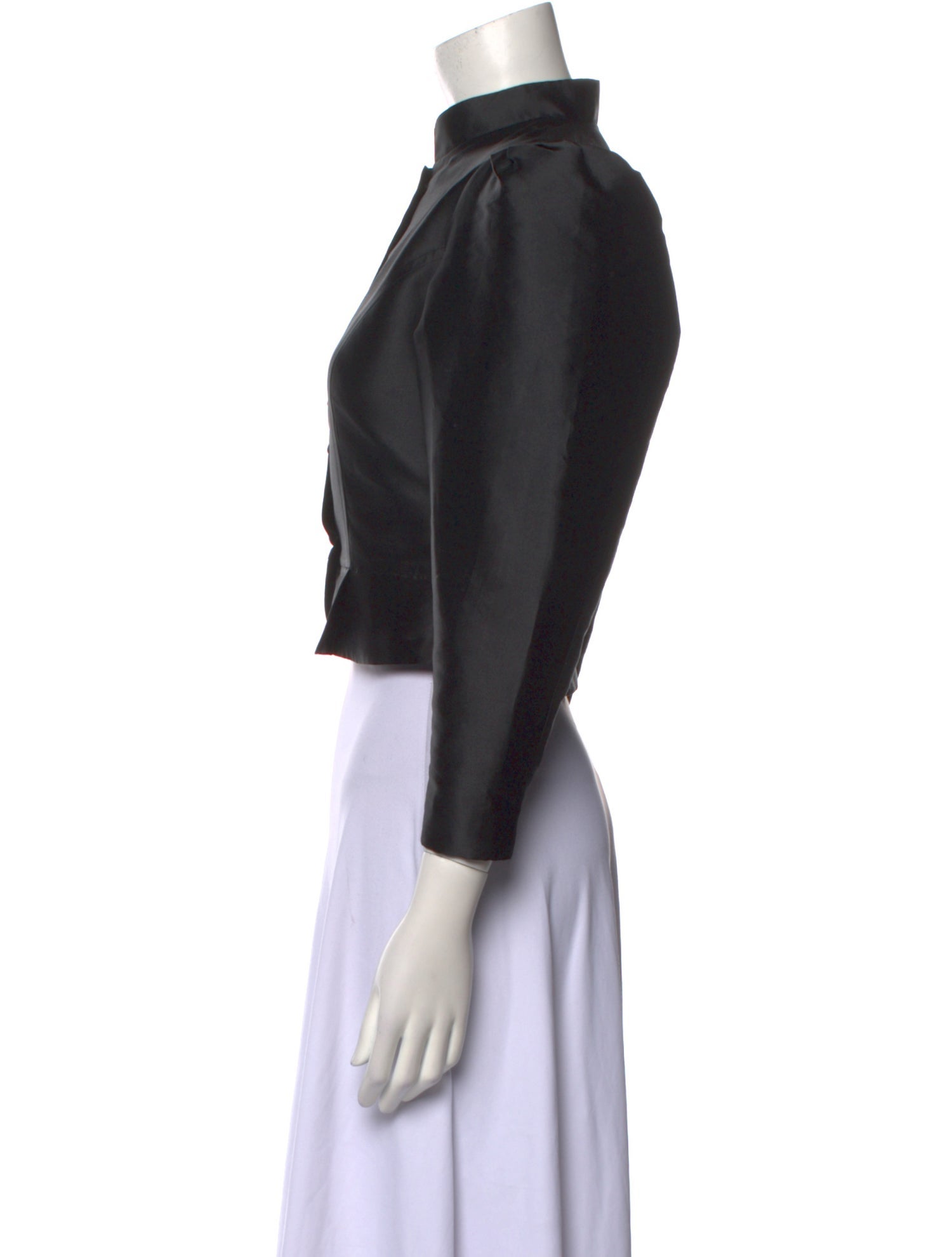 Destree Mock Neck Three-Quarter Sleeve Crop Top