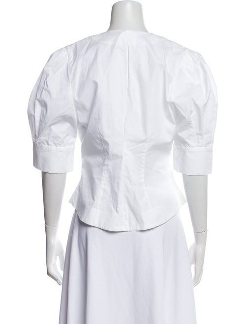 Destree Mock Neck Three-Quarter Sleeve Button-Up Top