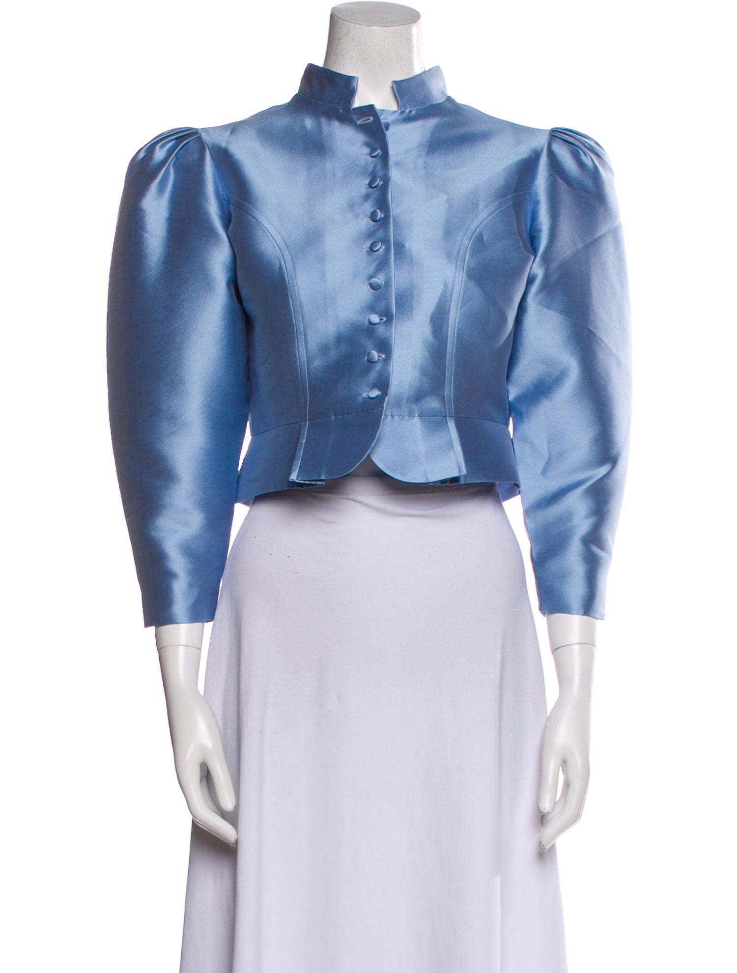 Destree Mock Neck Three-Quarter Sleeve Crop Top