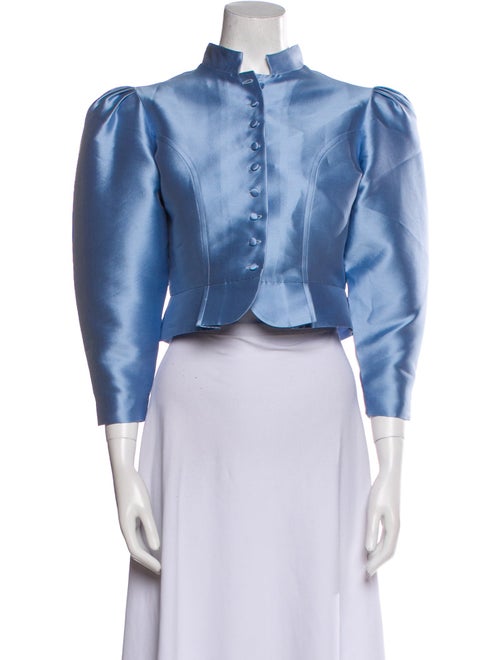 Destree Mock Neck Three-Quarter Sleeve Crop Top