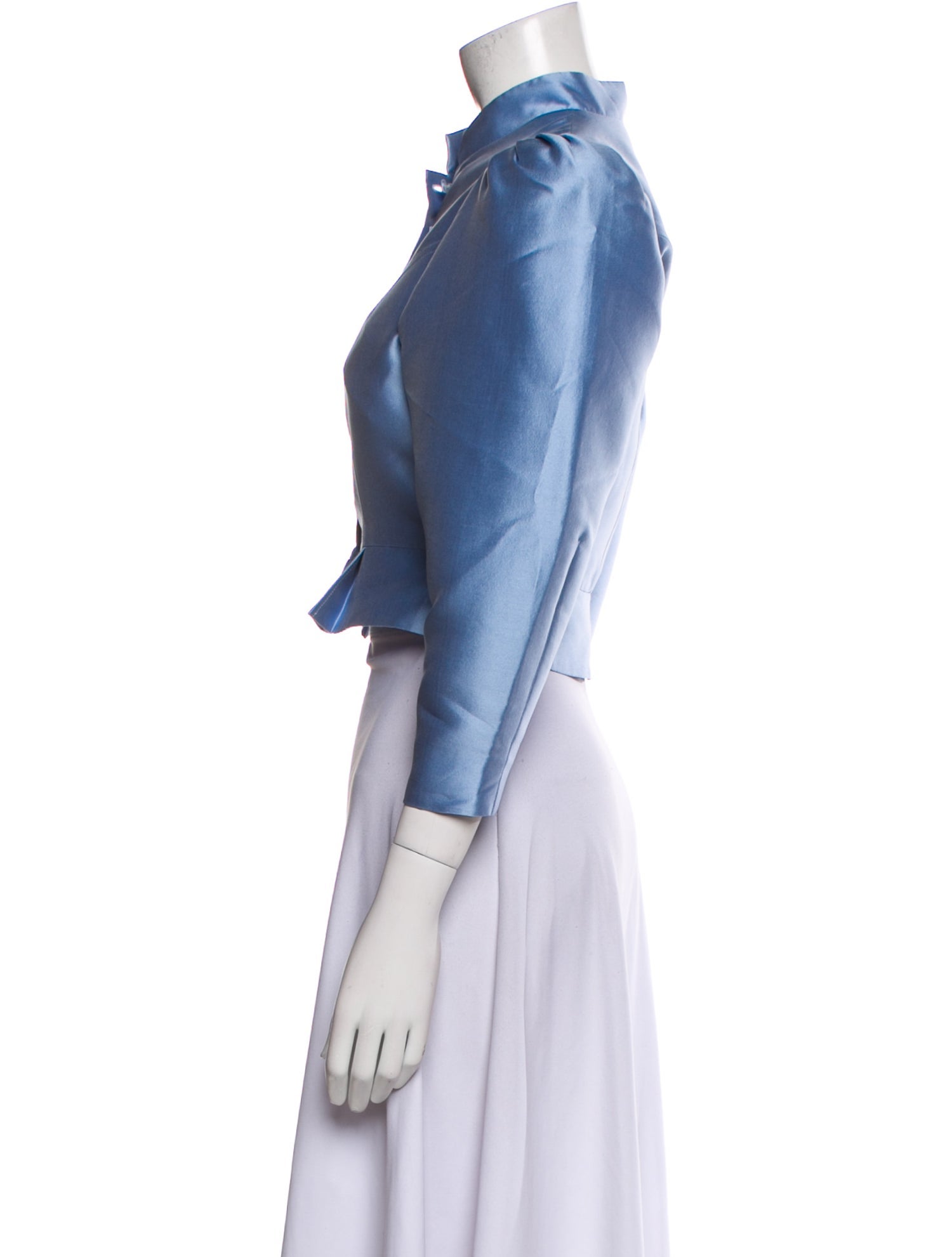 Destree Mock Neck Three-Quarter Sleeve Crop Top